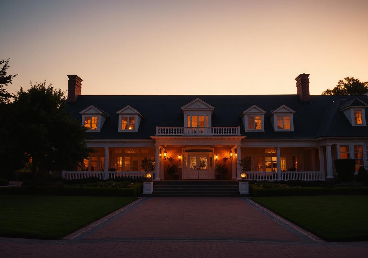 Private club grounds and clubhouse — the physical assets a reserve study and capital plan are built to protect.