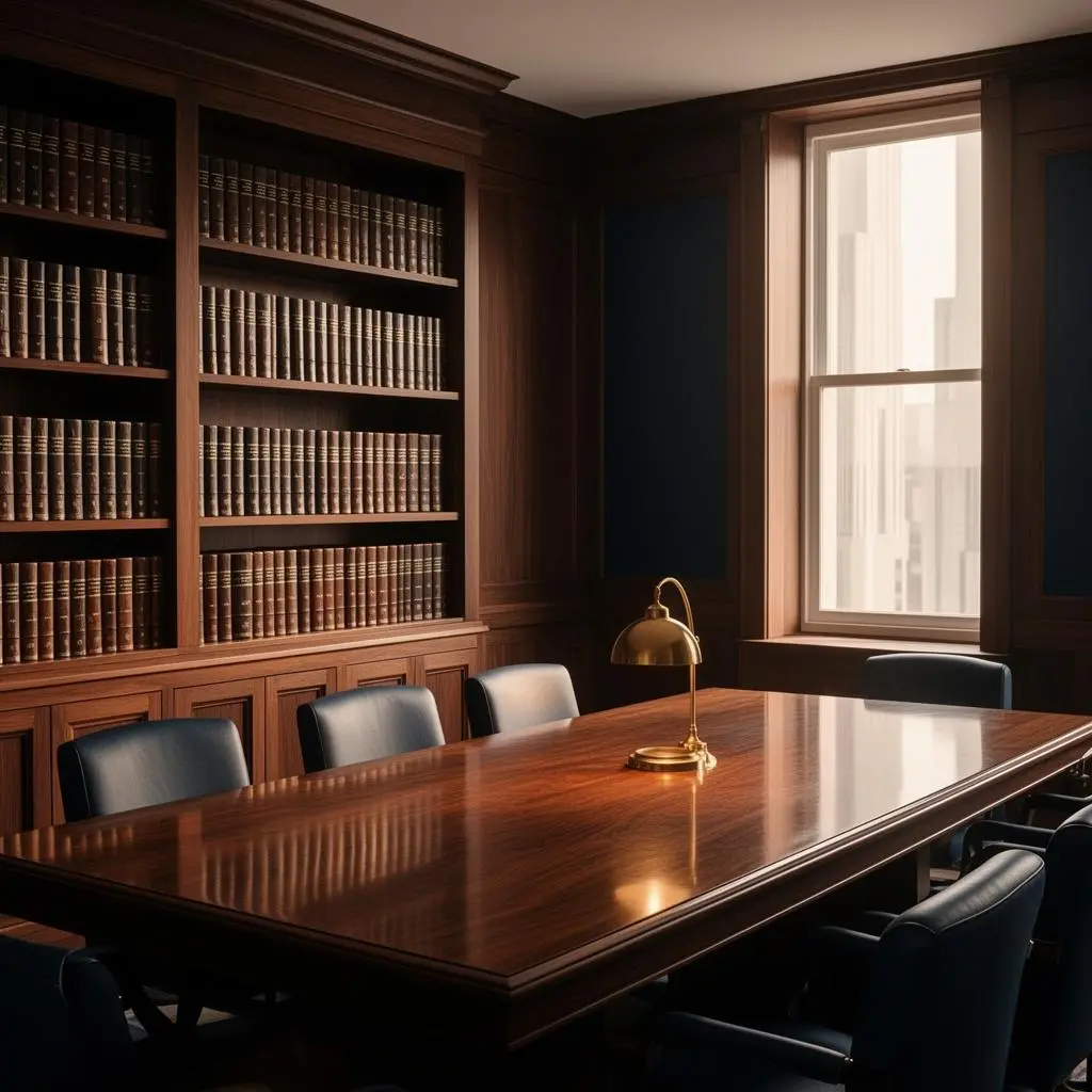 Refined law firm boardroom — the kind of partner-led environment Visions Alliance partners with as fractional CFO.